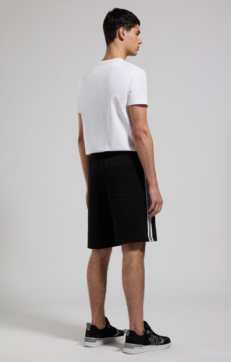 Men's shorts with stripes, BLACK Men's shorts with stripes, BLACK, hi-res-1