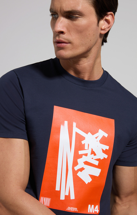 Men's contrast print T-shirt, DRESS BLUES Men's contrast print T-shirt, DRESS BLUES, hi-res-1