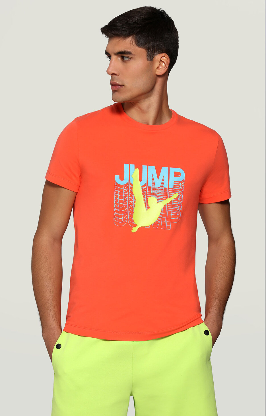 Men's T-shirt with Dive print, ORANGE Men's T-shirt with Dive print, ORANGE, hi-res-1