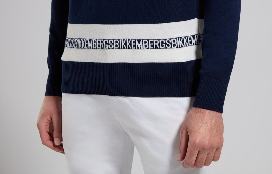 Men's pullover with striped detail, DRESS BLUES Men's pullover with striped detail, DRESS BLUES, hi-res-1