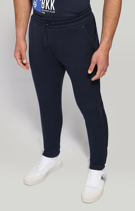 Men's sweatpants with tape, BLUE Men's sweatpants with tape, BLUE, hi-res-1