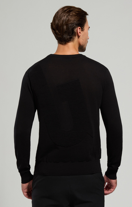 Men's jacquard pullover, BLACK Men's jacquard pullover, BLACK, hi-res-1