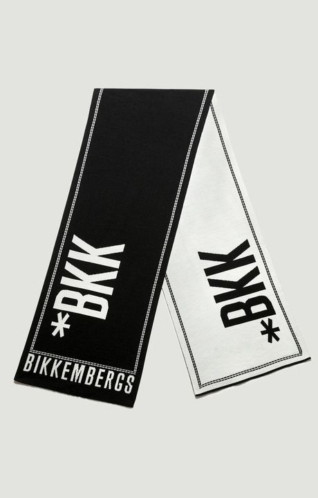 Scarf with contrast logo 35x180 cm, BLACK/WHITE Scarf with contrast logo 35x180 cm, BLACK/WHITE, hi-res-1