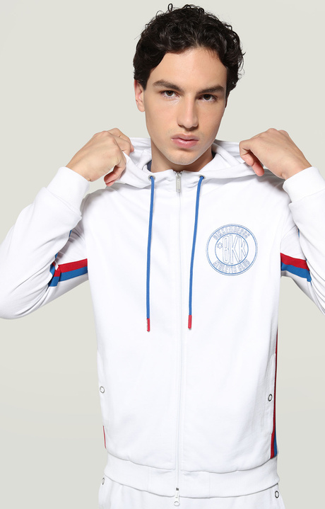 Men's zip jacket in fleece, OPTICAL WHITE Men's zip jacket in fleece, OPTICAL WHITE, hi-res-1