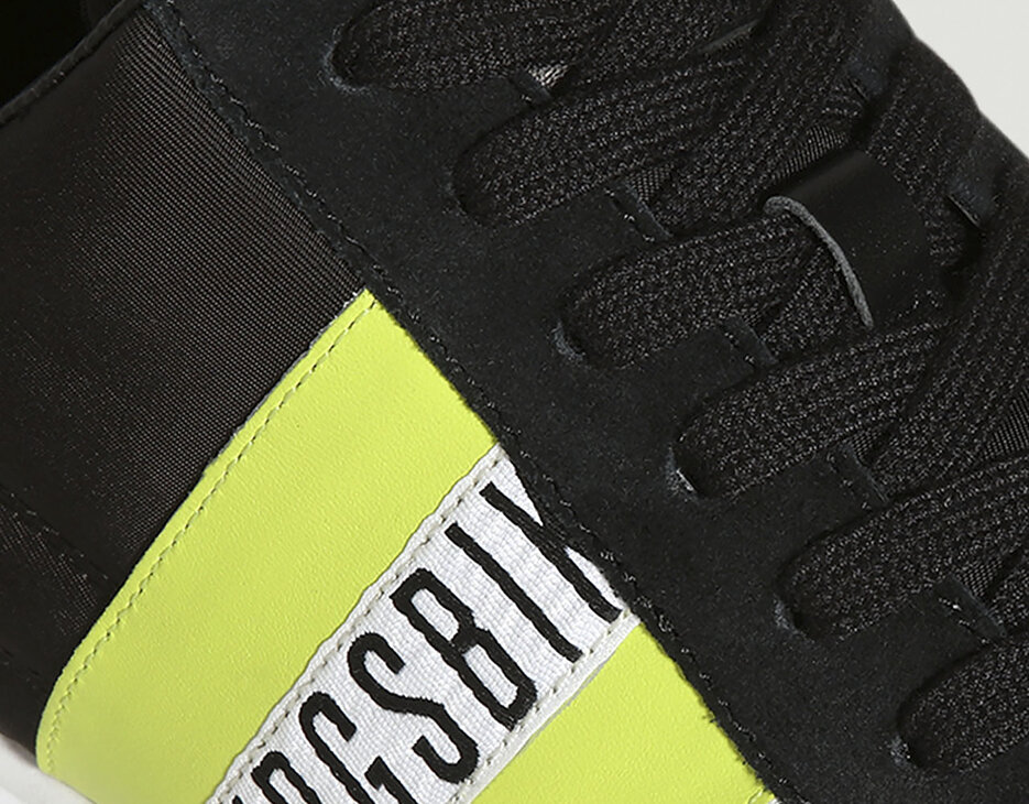 Men's sneakers Baylen with contrast band, BLACK/LIME Men's sneakers Baylen with contrast band, BLACK/LIME, hi-res-1