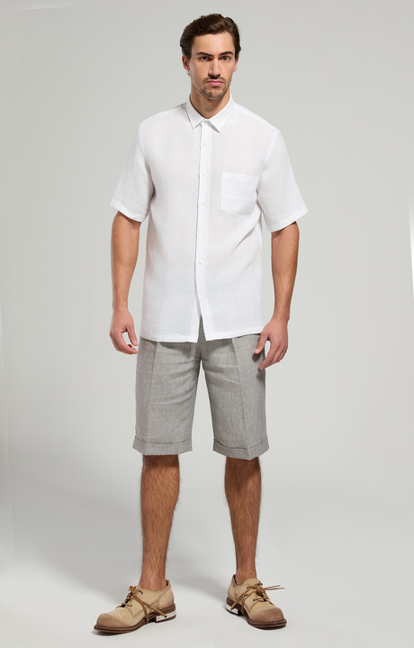 Embroidered linen men's shirt, OFF WHITE, hi-res-1