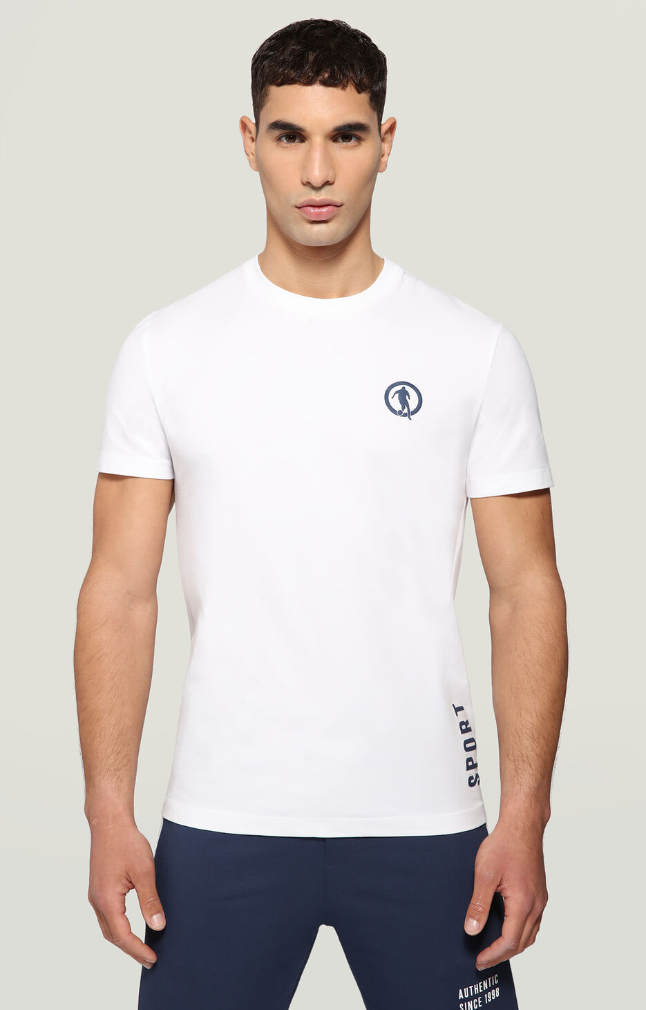Men's T-shirt with sport print in front and back, OPTICAL WHITE Men's T-shirt with sport print in front and back, OPTICAL WHITE, hi-res-1