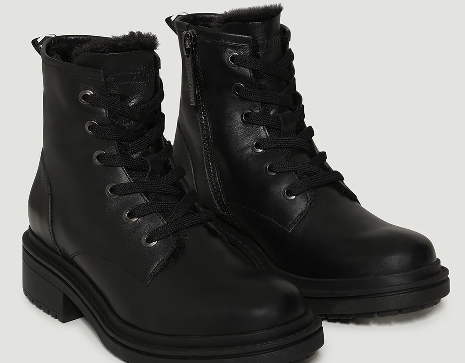 Saory women's lined combat boots, BLACK Saory women's lined combat boots, BLACK, hi-res-1