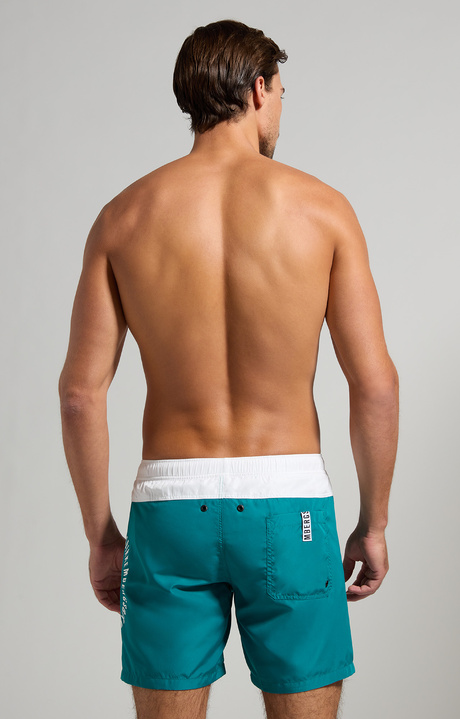 Men's colour block boardshorts, EVERGLADE, hi-res-1