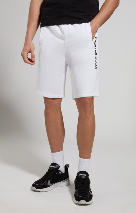 Men's fleece shorts, WHITE, hi-res-1