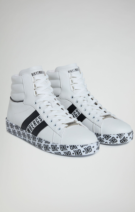 Recoba M men's sneakers with printed sole, WHITE/BLACK Recoba M men's sneakers with printed sole, WHITE/BLACK, hi-res-1