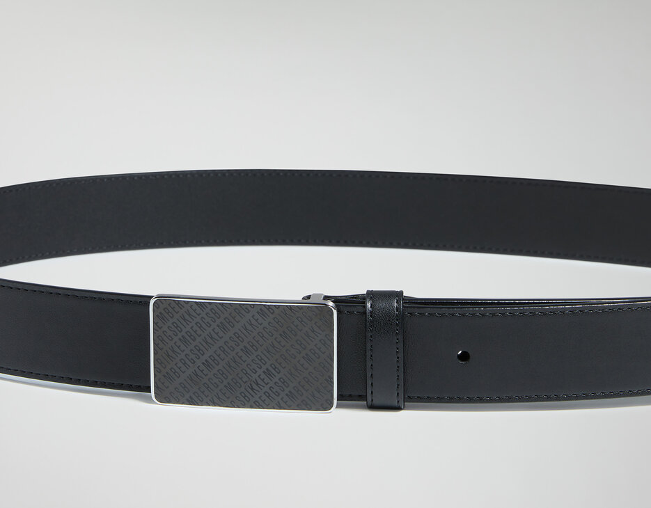 Men's leather belt, BLACK Men's leather belt, BLACK, hi-res-1