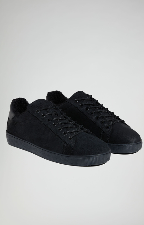 Recoba M men's sneakers with eco fur, BLACK Recoba M men's sneakers with eco fur, BLACK, hi-res-1