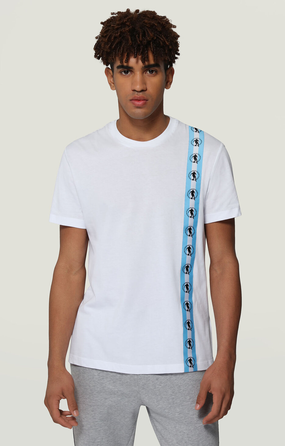 Men's T-shirt with applique, OPTICAL WHITE Men's T-shirt with applique, OPTICAL WHITE, hi-res-1