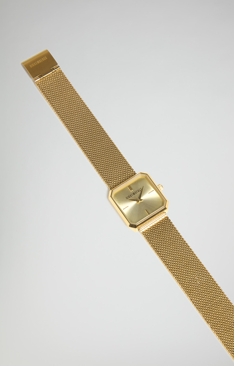 Watch with mesh steel band, GOLD/GOLD Watch with mesh steel band, GOLD/GOLD, hi-res-1