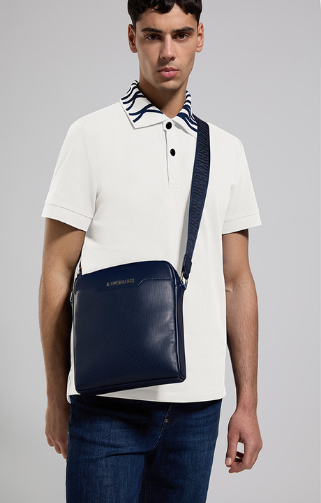 Men's polo shirt with logo collar, WHITE Men's polo shirt with logo collar, WHITE, hi-res-1