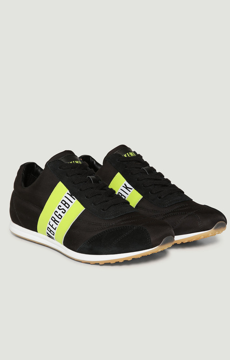 Men's sneakers Baylen with contrast band, BLACK/LIME Men's sneakers Baylen with contrast band, BLACK/LIME, hi-res-1