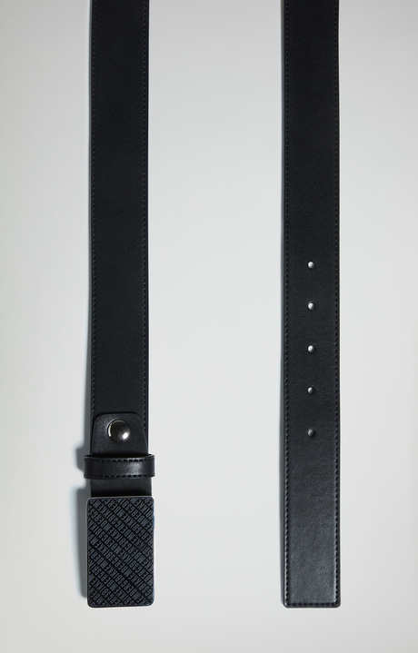 Men's leather belt, BLACK Men's leather belt, BLACK, hi-res-1