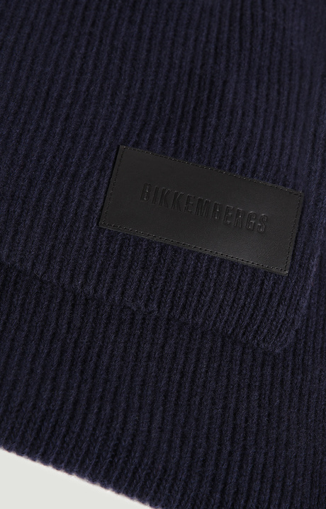 Men's scarf with patch 25x180 cm, NAVY Men's scarf with patch 25x180 cm, NAVY, hi-res-1