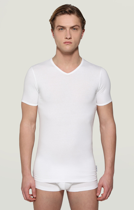 2-pack men's V-neck undershirt, WHITE, hi-res-1