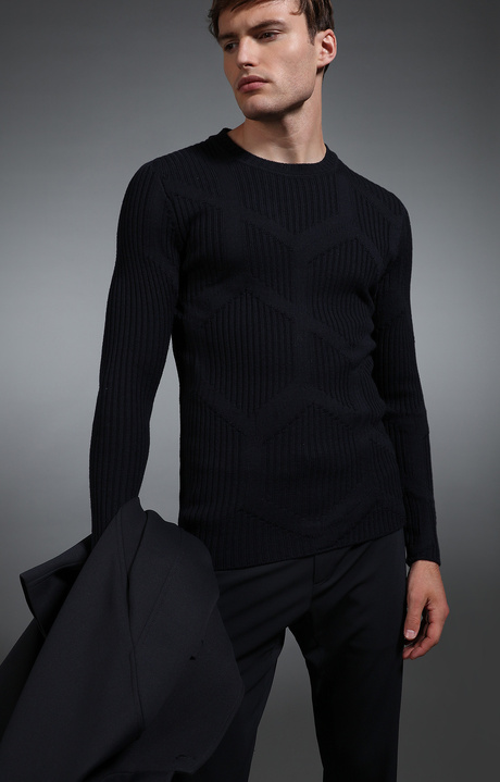 Men's navy sweater, NAVY Men's navy sweater, NAVY, hi-res-1