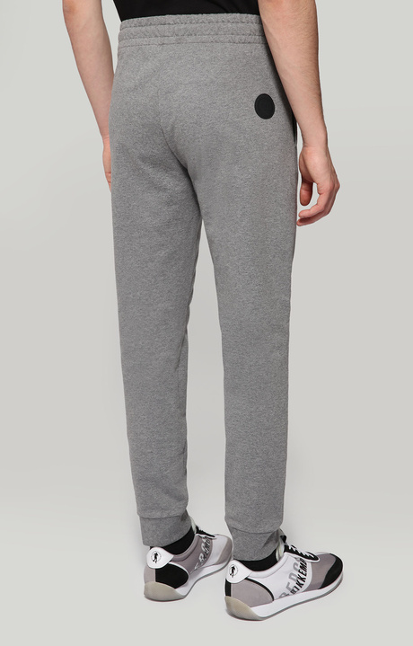 Sweatpants with rubberized patch, DARK GREY MELANGE Sweatpants with rubberized patch, DARK GREY MELANGE, hi-res-1