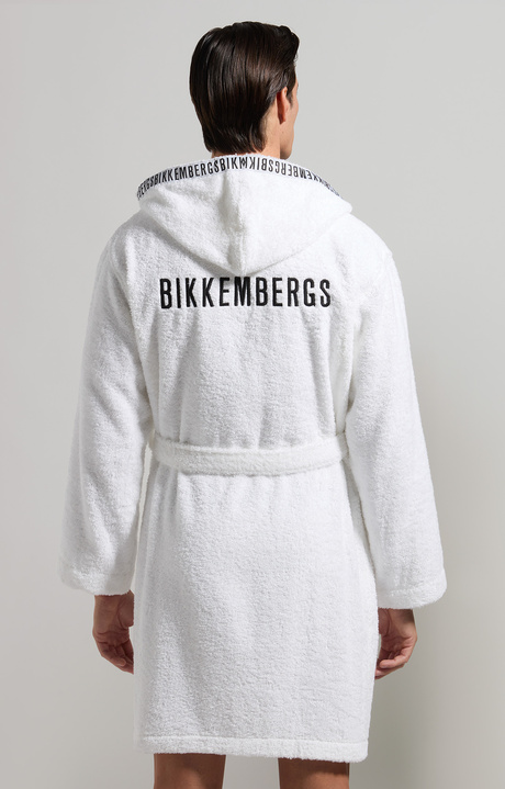 Cotton men's robe, WHITE Cotton men's robe, WHITE, hi-res-1