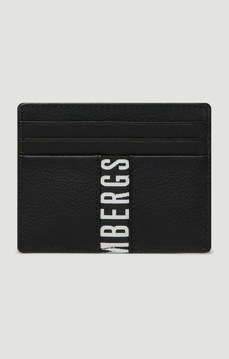 Men's leather card holder, BLACK Men's leather card holder, BLACK, hi-res-1