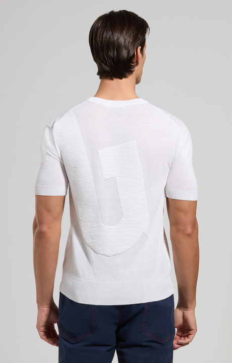 Men's jacquard T-shirt, WHITE Men's jacquard T-shirt, WHITE, hi-res-1