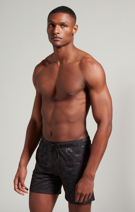 Men's boardshorts with tonal print, BLACK Men's boardshorts with tonal print, BLACK, hi-res-1