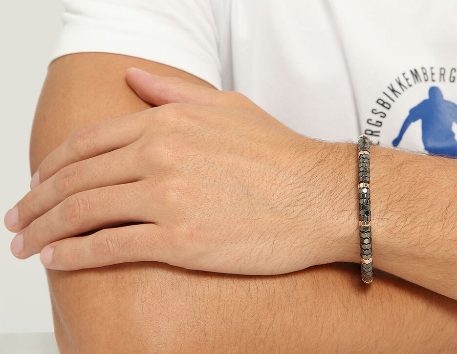Bikkembergs men's bracelet with hexagons and diamonds, 320 Bikkembergs men's bracelet with hexagons and diamonds, 320, hi-res-1