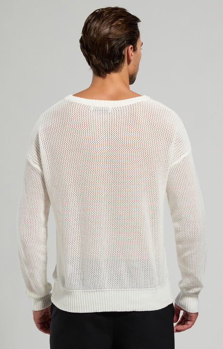 Men's perforated pullover, MARSHMALLOW Men's perforated pullover, MARSHMALLOW, hi-res-1