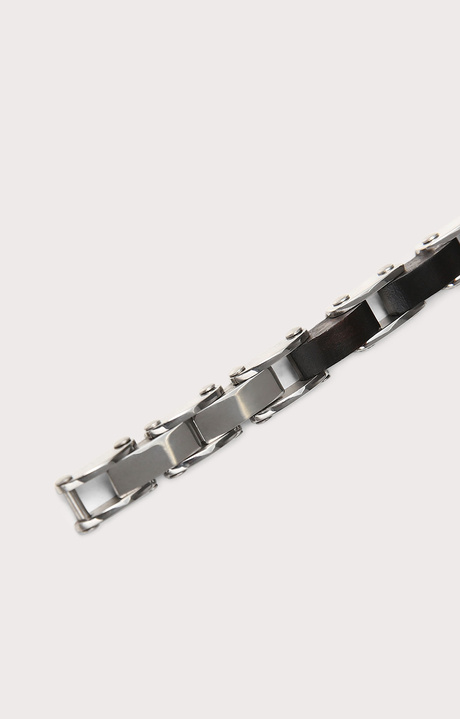 Men's bracelet in ebony and steel, WHITE Men's bracelet in ebony and steel, WHITE, hi-res-1