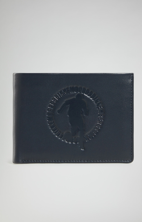 Men's wallet with embossed logo, BLUE Men's wallet with embossed logo, BLUE, hi-res-1