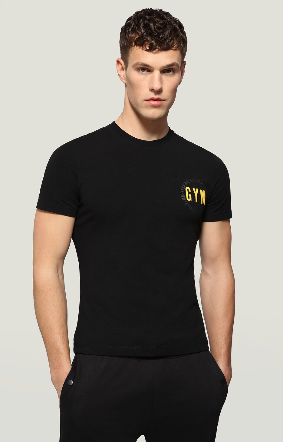 Men's T-shirt with Gym print, BLACK Men's T-shirt with Gym print, BLACK, hi-res-1