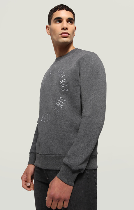 Men's printed sweatshirt, DARK GREY MELANGE Men's printed sweatshirt, DARK GREY MELANGE, hi-res-1