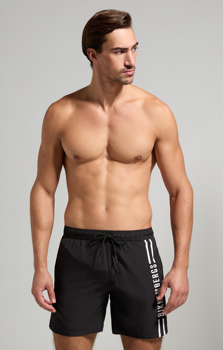 Striped men's boardshorts, BLACK, hi-res-1