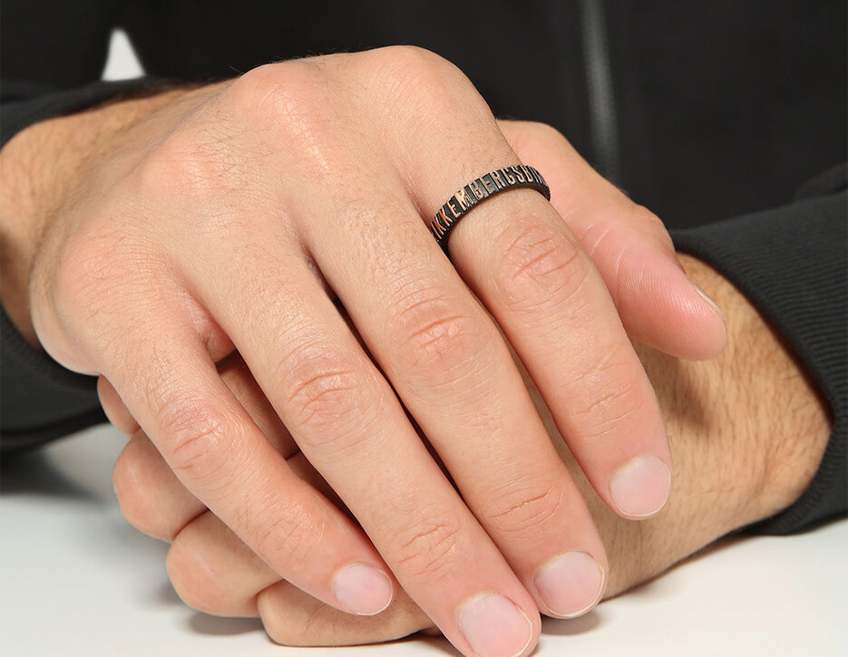 Bikkembergs unisex ring with embossed lettering, 280 Bikkembergs unisex ring with embossed lettering, 280, hi-res-1