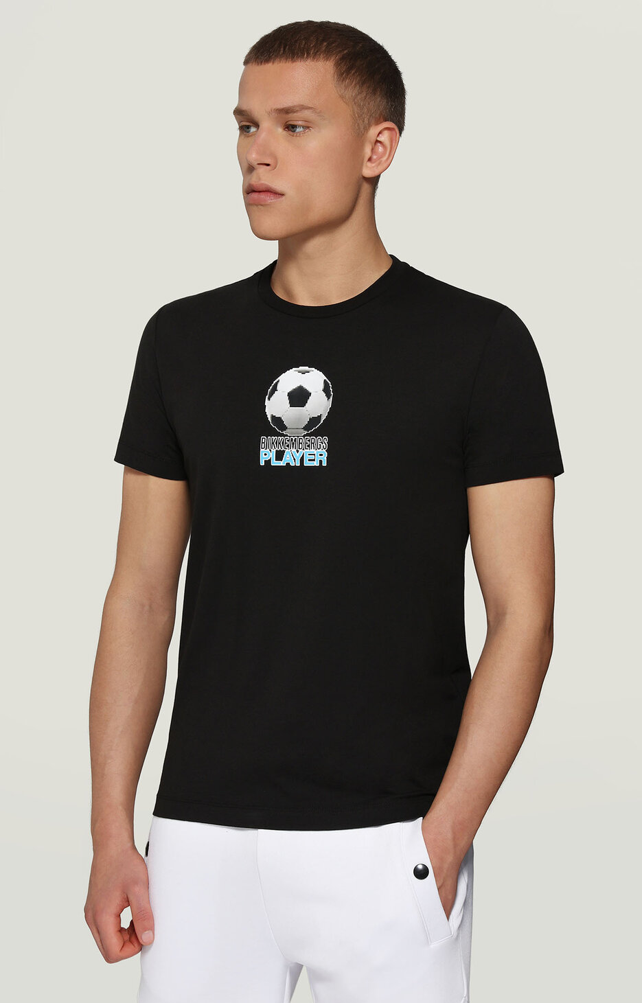Men's T-shirt with pixel print, BLACK Men's T-shirt with pixel print, BLACK, hi-res-1