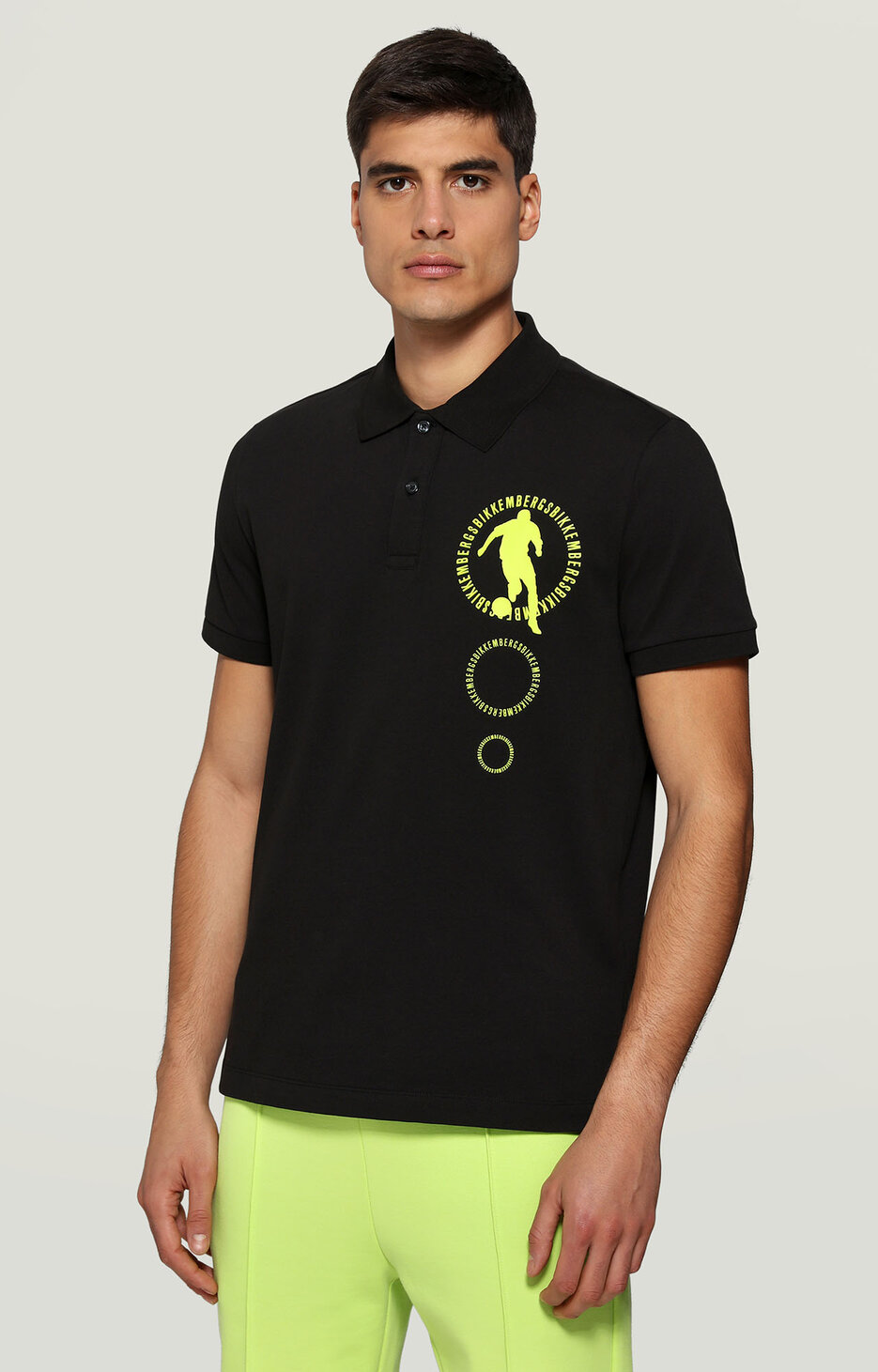 Men's polo shirt with textured print, BLACK Men's polo shirt with textured print, BLACK, hi-res-1