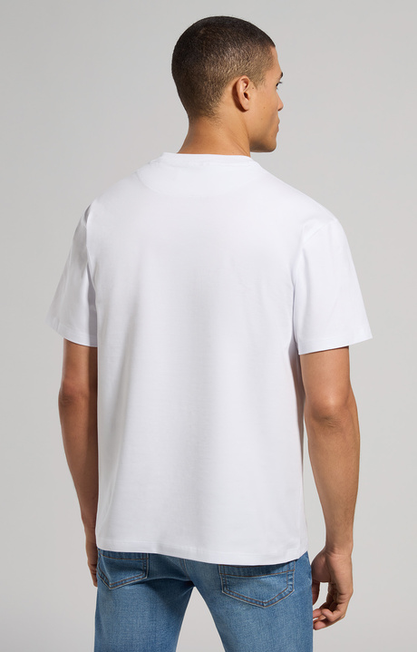 Men's T-shirt with tape print, WHITE Men's T-shirt with tape print, WHITE, hi-res-1