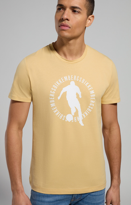 Slub cotton men's T-shirt, NEW WHEAT Slub cotton men's T-shirt, NEW WHEAT, hi-res-1