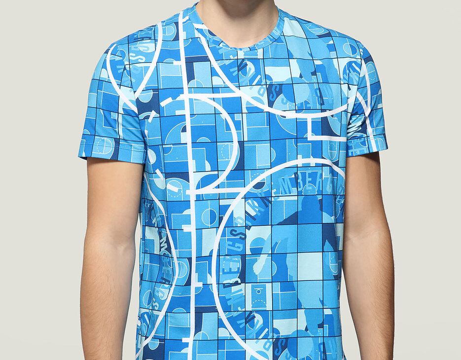 Men's T-shirt all-over print, BLUE Men's T-shirt all-over print, BLUE, hi-res-1