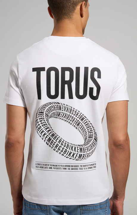 Men's T-shirt with printed back, WHITE Men's T-shirt with printed back, WHITE, hi-res-1