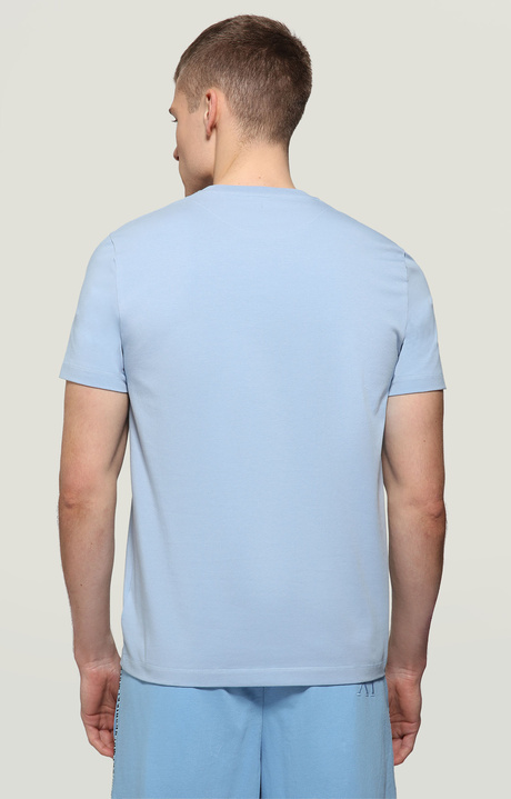 Men's T-shirt with raised print, AZURE Men's T-shirt with raised print, AZURE, hi-res-1