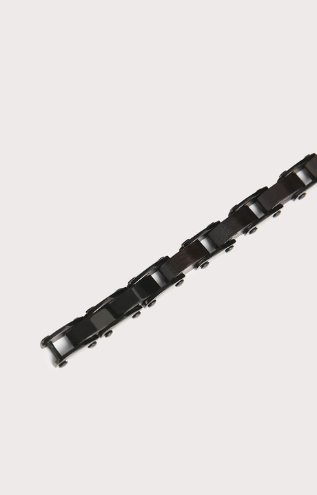 Men's bracelet in ebony and steel, TOTAL BLACK Men's bracelet in ebony and steel, TOTAL BLACK, hi-res-1