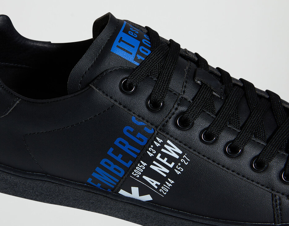 Recoba M color-block men's sneakers, BLACK Recoba M color-block men's sneakers, BLACK, hi-res-1