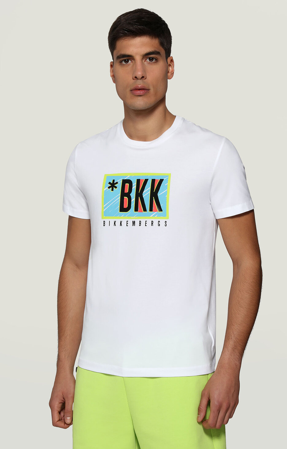 Men's T-shirt with patch, OPTICAL WHITE Men's T-shirt with patch, OPTICAL WHITE, hi-res-1