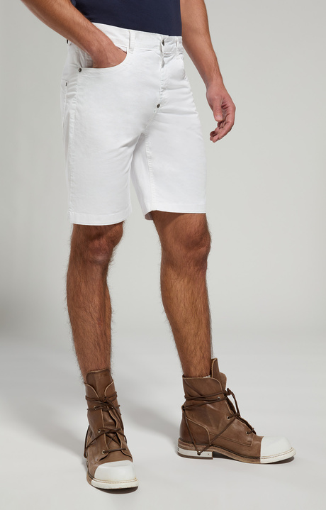 Men's jean shorts, OFF WHITE Men's jean shorts, OFF WHITE, hi-res-1