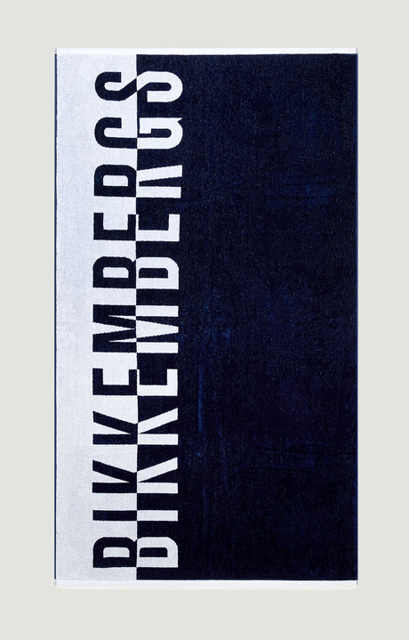 Beach towel with double tape, NAVY Beach towel with double tape, NAVY, hi-res-1